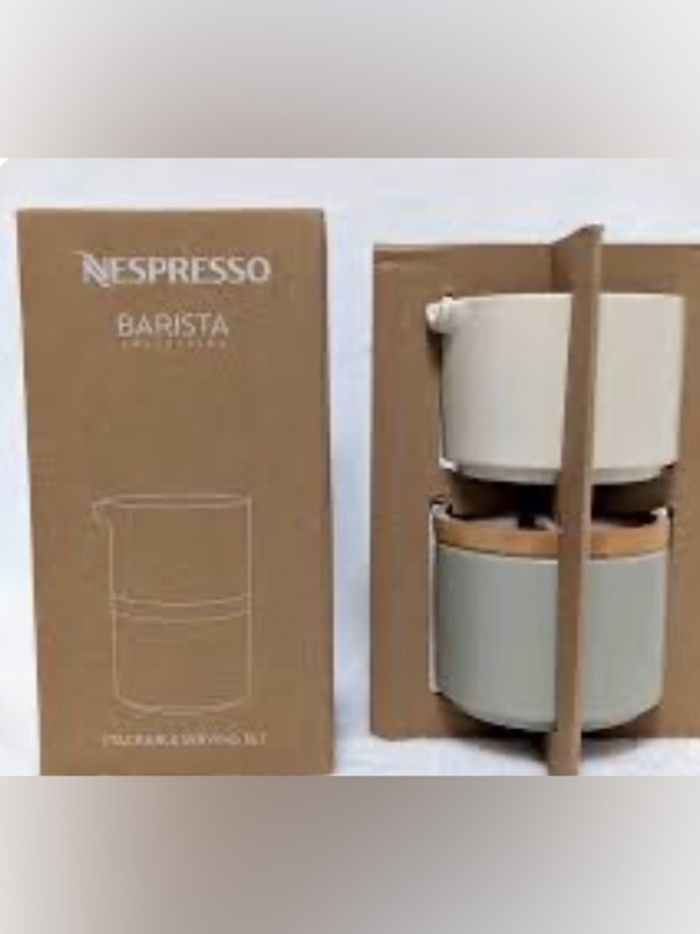 NIB Nespresso Stackable Serving Set creamer & sugar set Barista Collection